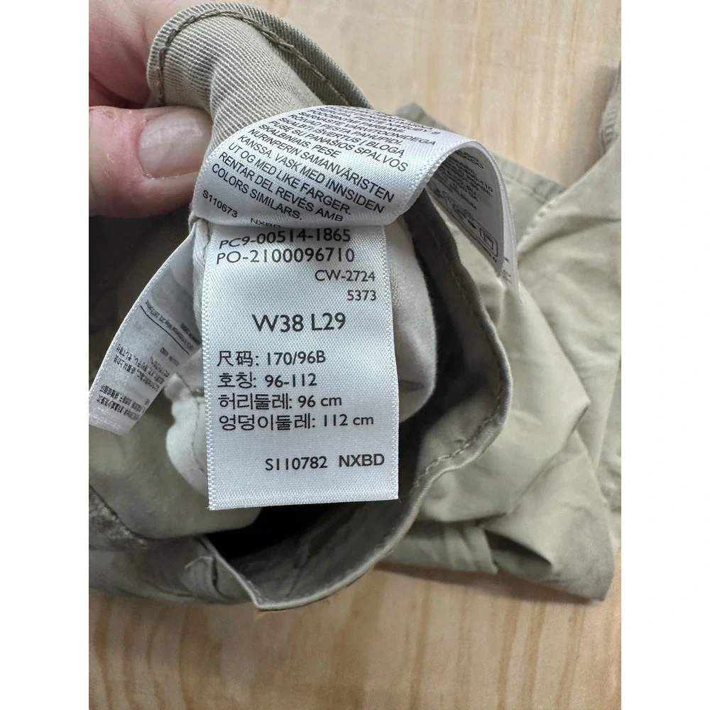 Levis 514 Straight Fit Khaki Tan Pants Mens 38x29 Cotton Stretch 00514-1865‎